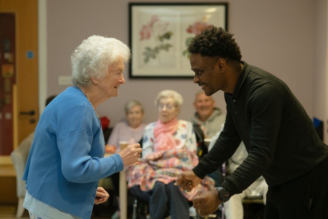 volunteers helping seniors