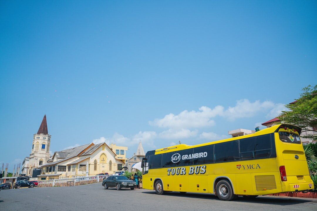 group of seniors on a bus tour