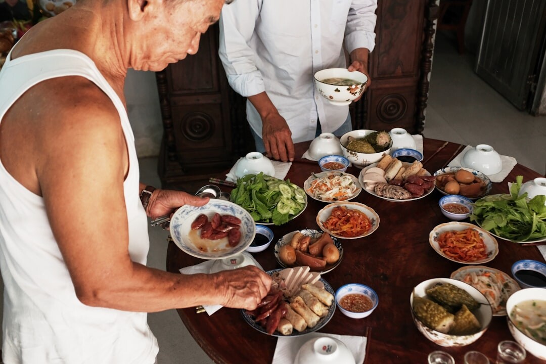 healthy senior eating meal
