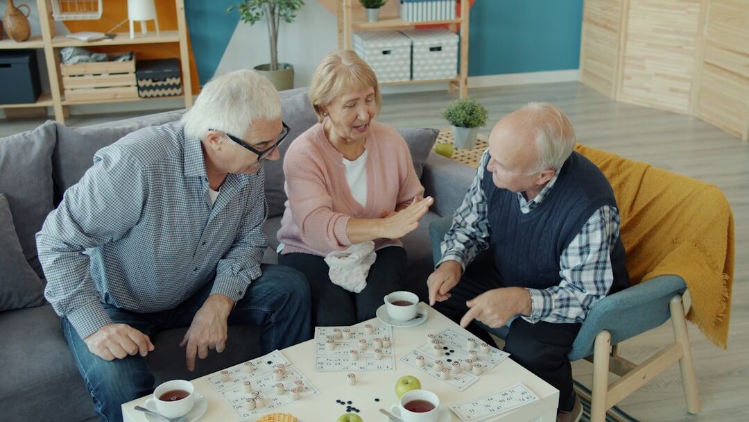 group of seniors socializing