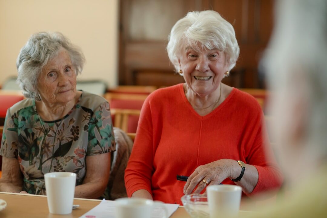 group of seniors using computers