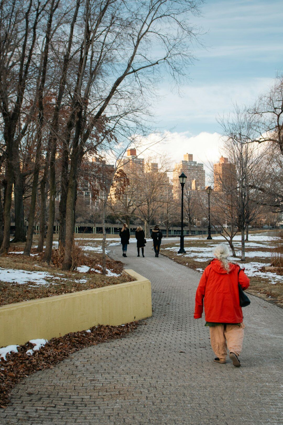 seniors walking in park